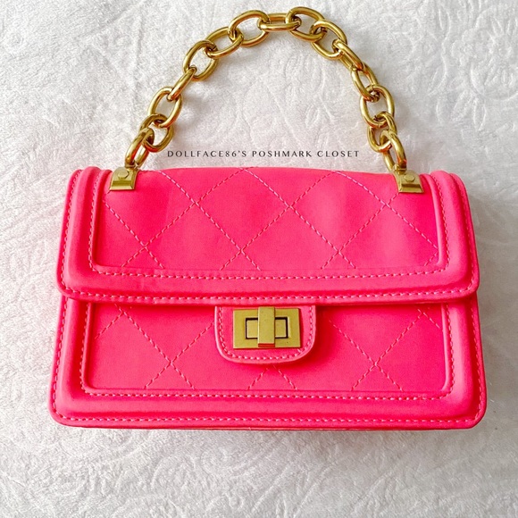 Pink Gold Chain Handle Mini Bag - Picture 2 of 10